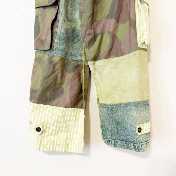 MARNI Cargo Pocket Patchwork Suede Camo Mixed Media Midi Skirt Green Size Medium - Picture 13 of 16